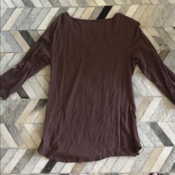 Coldwater Creek beaded brown top - Picture 3 of 3